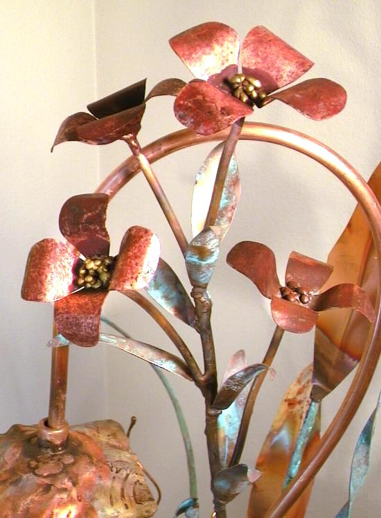 Wall Flowers Copper Sculpture