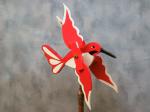Red Hummingbird Wood Whirligig